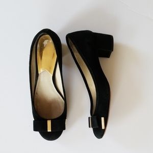 Michael Kors Black Suede Low Heel Shoes